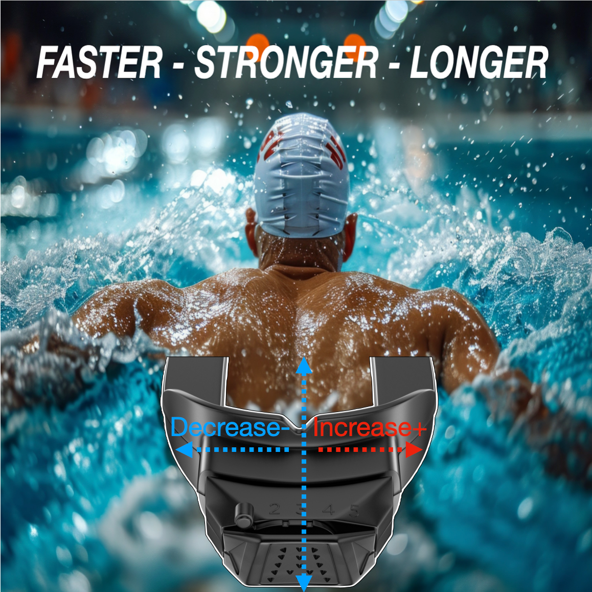 SWIMMERS, improve performance with LUNG TRAINING, TRAINER MAXIMUS